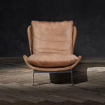 Luxury Faux Leather Low-Back Accent Chair