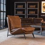 Luxury Faux Leather Low-Back Accent Chair