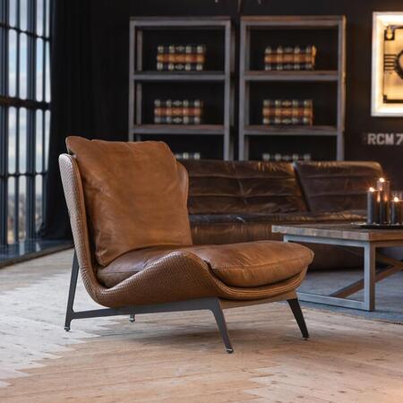 Luxury Faux Leather Low-Back Accent Chair
