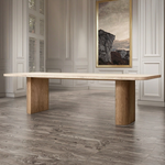 Minimalist Metal-Wood Dining Table