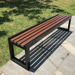 Outdoor Folding Metal / Wooden Garden Bench