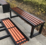 Outdoor Folding Metal / Wooden Garden Bench